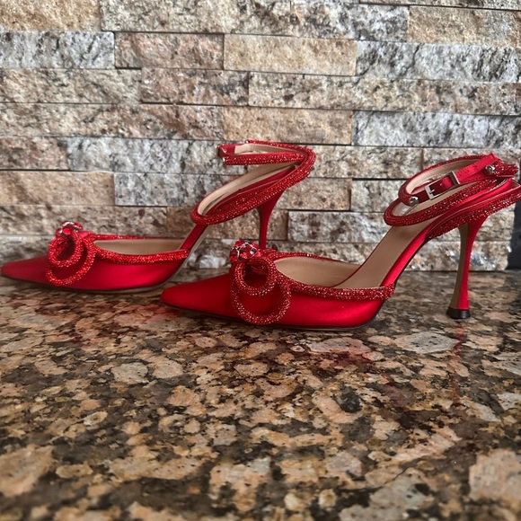 MACH & MACH Double-Bow Crystal-Embellished Pumps - Picture 9 of 13